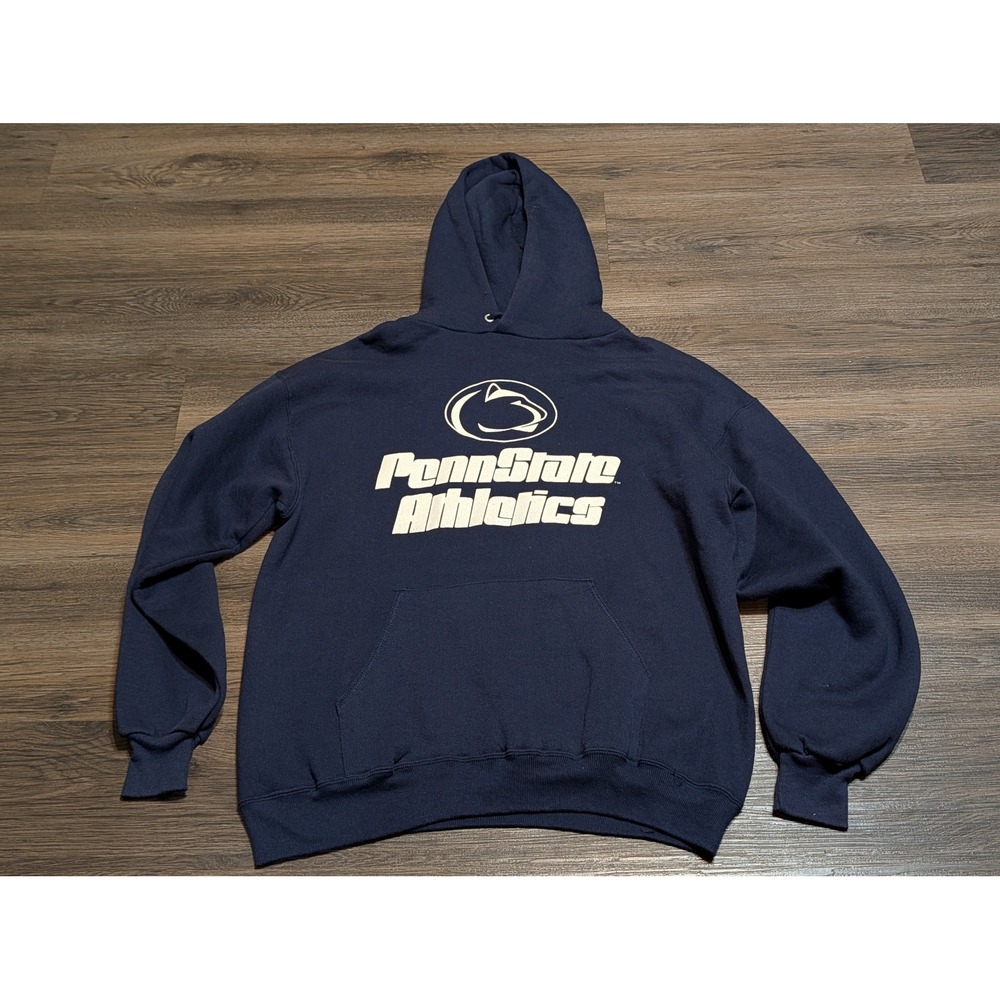Vintage Penn State Athletics Hoodie Navy Blue Nittany Lionsβ Wolf & Sons Large
